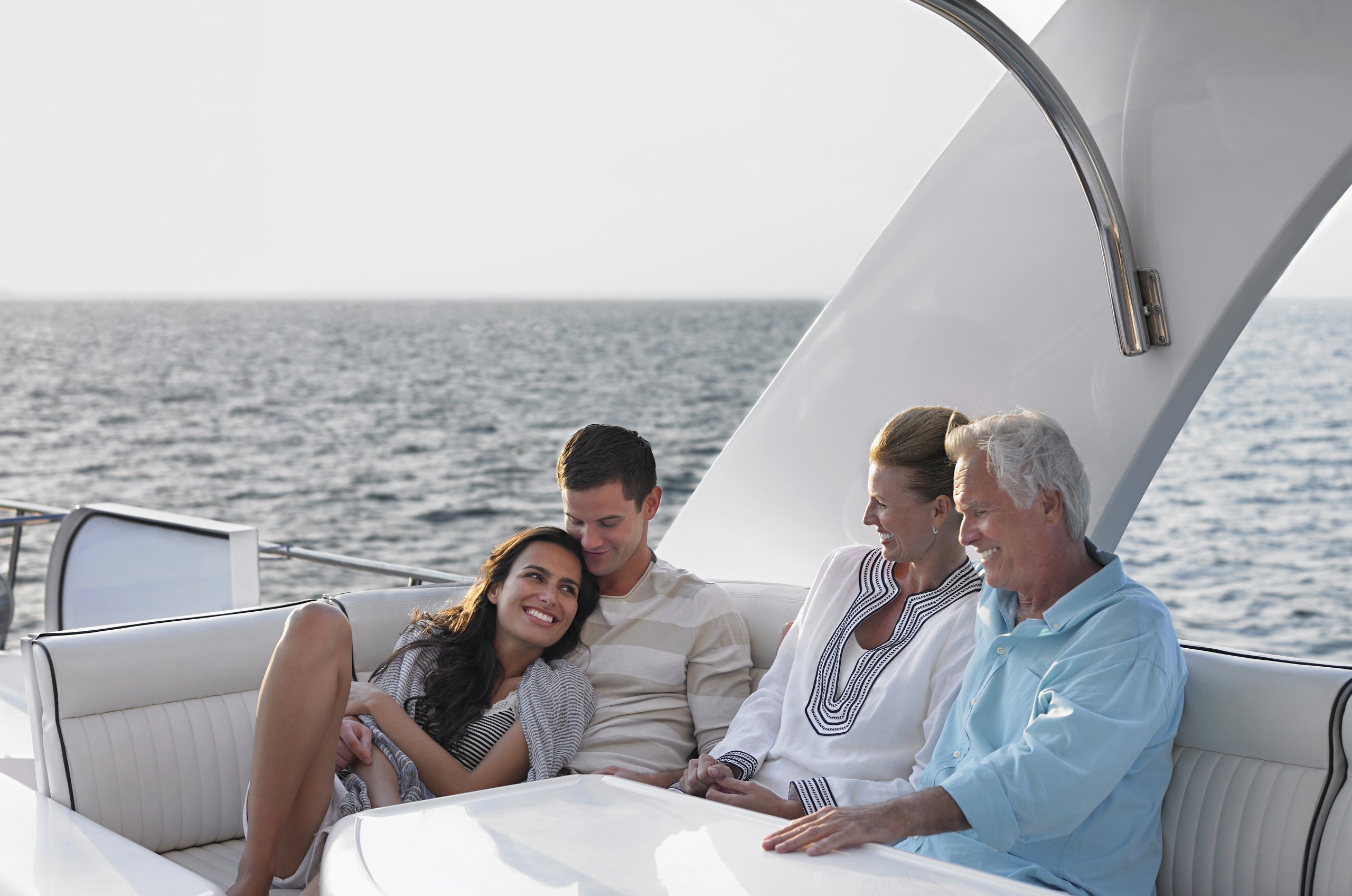 Wealthy family on a yacht