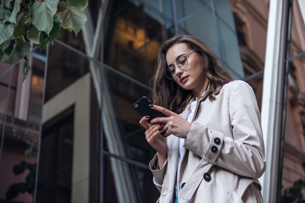 A person using their smartphone